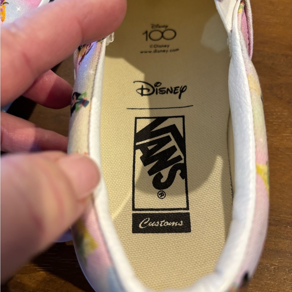Vans Slip-On Sneakers Pink Multicolor Disney Princess Print - Picture 5 of 8